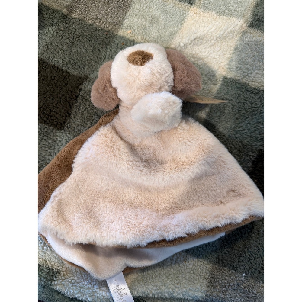 Ebba Eco Collection Puppy Dog Lovey‎ Security Blanket Tan Brown Recycled Plush